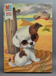Vintage 1975 Gig Pity Kitty-puppy Jigsaw Puzzle Big Sad Eye Dog Beach Complete. Fixed Price $65.00.