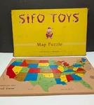 Sifo Toys Wooden Map Puzzle, Vintage - Missing Rhode Island. Fixed Price $35.00.