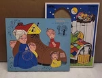 2 Vintage Playskool Wood Puzzles Old Woman Shoe /big Bird Muppets Pieces. Fixed Price $14.15.
