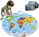 World Map Jigsaw Kids 4-8, 70 Piece Large Round Floor Puzzles For.. Fixed Price $37.20.