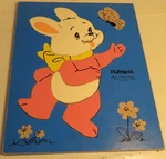 Vintage Playskool Peter Rabbit Pc Wooden Tray Puzzle 165-2 2-5 Yr Guc. Fixed Price $6.99.