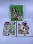 Vintage Playskool Wooden Lot Dog Puppy Golden Press Usa 3 Puzzles. Fixed Price $16.99.