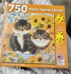 Sunflower Kittens 750 Piece Puzzle By Anne Mortimer Great American. Fixed Price $9.99.