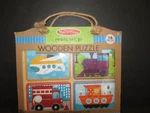 Melissa & Doug Wood Transportation 16 Piece Puzzle Plane Train Boat Fire Engine. Fixed Price $14.99.
