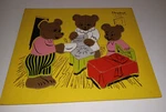 Rare Vintage Playskool Wooden Puzzle The Three Bears Yellow Tray #185-10 20 Pcs. Fixed Price $24.44.