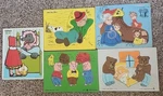 5 Vintage Wooden Frame Tray Nursery Rhymes Puzzles..little Boy Blue,. Fixed Price $25.00.