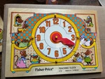 Vintage Fisher Price Wooden Peg Puzzle Teaching Clock Michael Smollin #2710. Fixed Price $8.99.