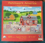 Sunsout Patchwork America By Wilfrido Limvalencia 500 Pc. Puzzle 18X24 Complete. Fixed Price $17.00.