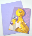 Vintage Gibson 1997-98 Sesame Street Big Bird Coloring Birthday Card W/ Envelope. Fixed Price $8.99.