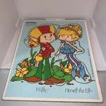Vintage 1983 Playskool Wilfie & Herself The Wooden Piece Puzzle #310-7. Fixed Price $24.99.