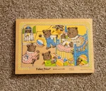 Vintage Fisher Price 2714 Bears And Cubs Wooden Peg Tray Puzzle 1984. Fixed Price $23.95.