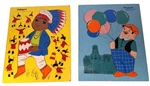 Vintage Playskool Wood Inset Puzzles Ten Little Indians Balloon Man Of 2. Fixed Price $25.00.
