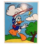 Vtg Playskool Donald Duck (190-28) Catching Butterflies Wooden Puzzle Pcs. Fixed Price $11.48.