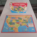 Vintage 1975 Milton Bradley United States Puzzle / World Map Sided 20 X14. Fixed Price $21.97.