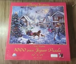 Sunsout Merry Christmas Nicky Boehme 1000 Pc Jigsaw Puzzle Holidays Horses Snow. Fixed Price $8.95.