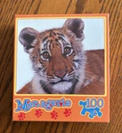 New Sealed Menagerie 100 Piece Tiny Tiger Jigsaw By Mega Puzzles Collection. Fixed Price $6.39.