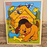Vintage Playskool Wooden Puzzle, Puppy Dog, 6-PIECES. Fixed Price $14.95.