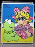 Miss Piggy & Kermit Wooden Puzzle Playskool 1983 Cat's Cradle Muppets Babies. Fixed Price $24.00.