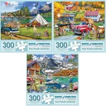 Bits And Pieces Value Set Of Three Large 300 Jigsaw Puzzles For Adult. Fixed Price $43.39.