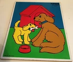 Vtg 1960'S Playskool Wooden Tray Puzzle 186-03 DOGS-6 Pcs-usa Made-hard To Find. Fixed Price $9.99.