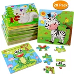 20 Pack Wooden Jigsaw Puzzles For Toddlers Baby Kids 3 4 5YEARS Old Color Shape. Fixed Price $25.00.