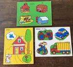 Vintage Wooden Tray Puzzles - Lot Of 3. Fixed Price $14.99.