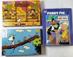 Vintage Kids Jigsaw Puzzle Lot Peanuts Snoopy Porky Pig Daffy Duck Mb Complete!. Fixed Price $29.99.
