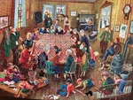 Vtg 1951 Gold Seal 500-2 Pieces Quilting Party Picture Puzzle Whitman Publishing. Fixed Price $17.95.