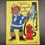 Vintage Judy Instructo Wooden Puzzle Firefighter Hero Occupation 1974 - 066003. Fixed Price $13.95.