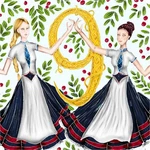 Nine Ladies Dancing (50 Piece Mini Wooden Jigsaw Puzzle). Fixed Price $17.95.