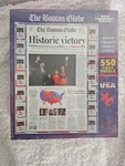 New White Mountain Barack Obama Boston Globe Historic Victory 550 Puzzle 18X24. Fixed Price $25.00.