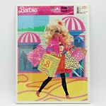 Nip 1990 Shopping Theme Barbie Frame Tray Puzzle Golden 12PC 4166B Sealed Vtg. Fixed Price $10.00.