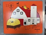 Vintage Playskool 360-15 Farm Wooden Peg Puzzle Incomplete Ages 3-6. Fixed Price $22.99.