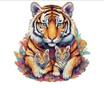 New Handcrafted Wood Tigers Jigsaw Puzzle Large Mini Kaayee Animal Hr 14+. Fixed Price $21.00.