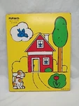 Vintage Playskool My House Wooden 5 Piece Puzzle 186-01. Fixed Price $8.75.