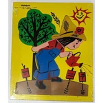 Vintage Playskool 275-42 It's Fun To Plant Piece Wood Puzzle Years. Fixed Price $39.50.