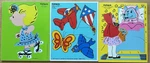 Vintage Playskool Wooden Puzzles 230-6, 180-02, 185-23 Complete. Fixed Price $11.99.