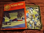 Vtg Whitman Gold Seal "the Three Hunters" Interlocking Scroll Cut Puzzle 500PC. Fixed Price $14.95.