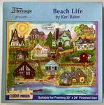 Heritage Puzzles Beach Life By Keri Baker 1000-PC 30 X 24 Jigsaw. Fixed Price $9.95.