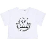 'happy Tooth-perfect Brushing' Women's Cotton Crop Tops (CO052682). Fixed Price $13.38.