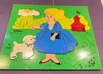 Vintage Playskool Wooden Tray Puzzle Mary Had Little Lamb #185-24 Complete. Fixed Price $8.99.