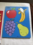 Lot Of 2- Vintage Playskool Wooden Puzzles-favorite Fruits, Colors. Fixed Price $7.99.