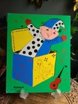 Vintage Playskool Jack The Box Wooden Tray Puzzle 9PC Clown 275-31 1970S. Fixed Price $13.98.