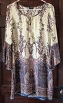 Rhapsody Dress Tunic Women's Teen Size Ivory Purple Brown Boho Indian Summer. Fixed Price $18.99.