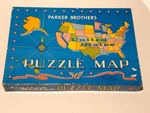 1959 Parker Brothers United States Puzzle Map Wood Pieces Cut On Lines Vtg. Fixed Price $29.00.