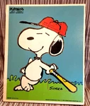 Vintage Playskool Peanuts Snoopy Superstar Baseball Wooden Puzzle Made Usa. Fixed Price $10.00.