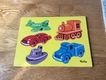 Vintage Childrens Sifo Wooden Puzzle 12"X9" Train Plane Boat Truck Car Exln Cond. Fixed Price $9.99.