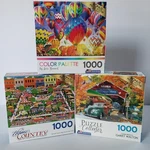 Roseart, Cra-z-art 1000 Piece Puzzle Lot Covered Bridge, Ballooning Fun.... Fixed Price $29.99.