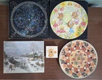 Lot 5 Vtg Springbok Puzzles Complete Universe Happyland Winter Are What You Eat. Fixed Price $40.00.
