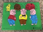 Vintage Three Little Pigs 12 Piece Wooden Frame Tray Puzzle Judy Instructo 1979. Fixed Price $10.00.